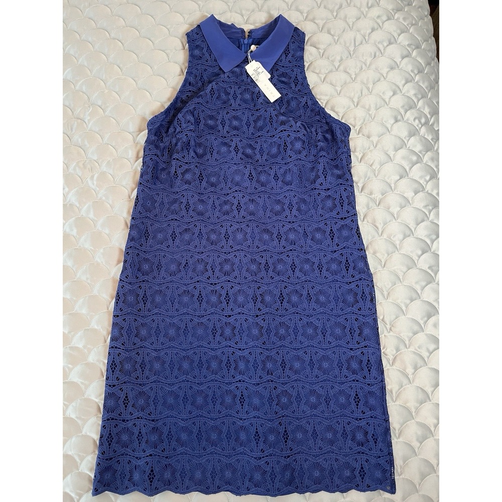 Trina Turk Cats Cradle Sleeveless Lace Dress NWT Size 8 Collared Preppy - Picture 3 of 9